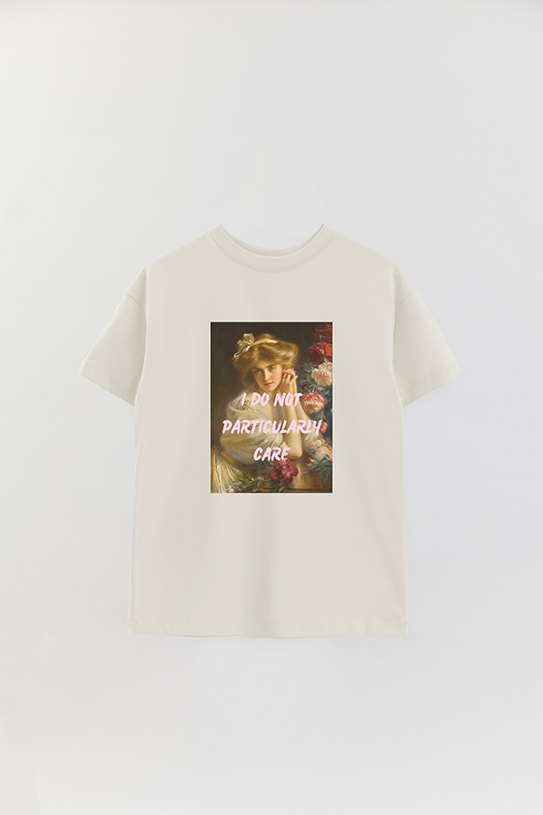 REMERA OVER ESTAMPADA ART COLLECTION 70 I DO NOT PARTICULARLY CARE