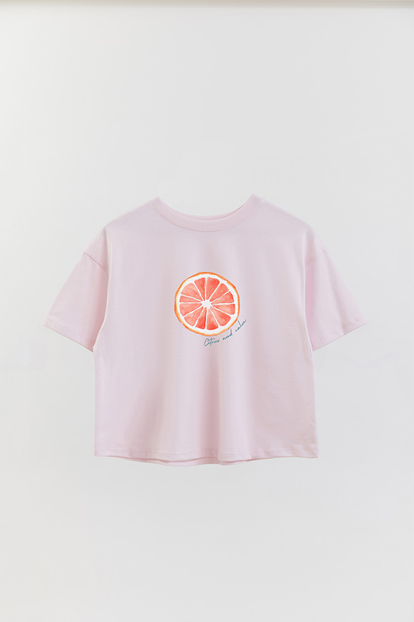 REMERA CROP ESTAMPADA COASTAL CITRUS AND CALM
