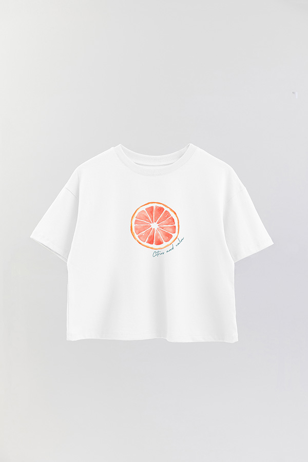 REMERA CROP ESTAMPADA COASTAL CITRUS AND CALM