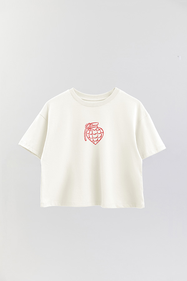 REMERA CROP ESTAMPADA VALENTINE GRANADE