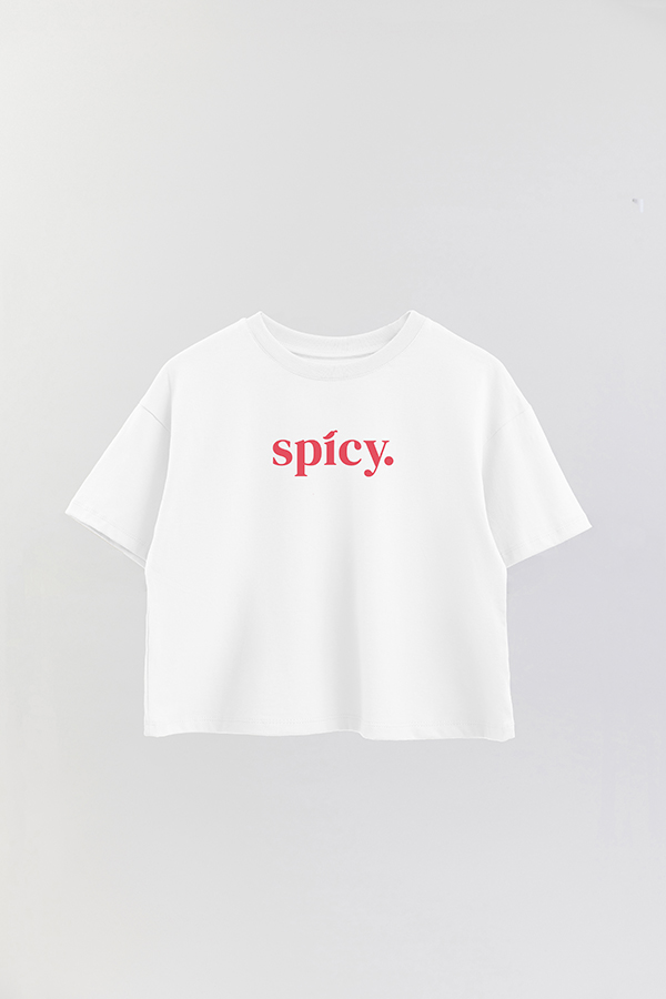 REMERA CROP ESTAMPADA RED SPICY