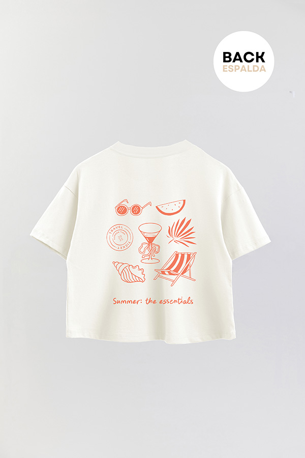 REMERA CROP FB ESTAMPADA SUMMER THE ESSENTIALS