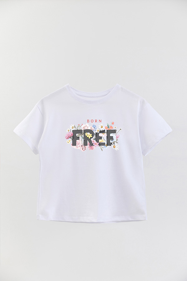 REMERA GIRL OVER BORN FREE