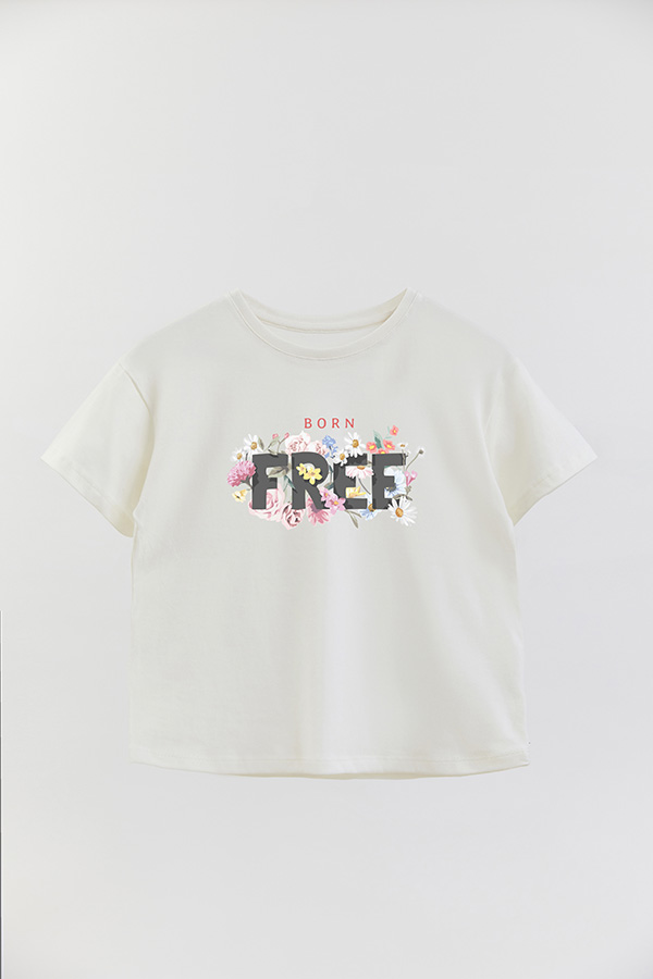 REMERA GIRL OVER BORN FREE