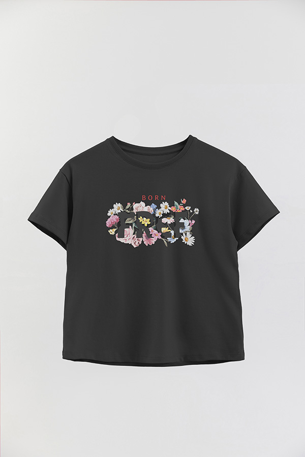 REMERA GIRL OVER BORN FREE