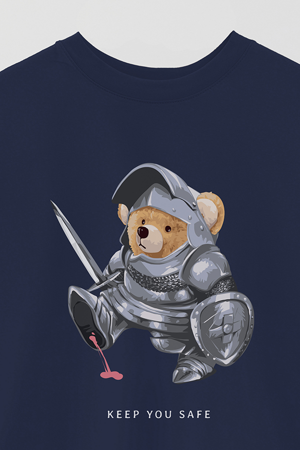REMERA OVER ESTAMPADA UNISEX TEDDY KEEP YOU SAFE