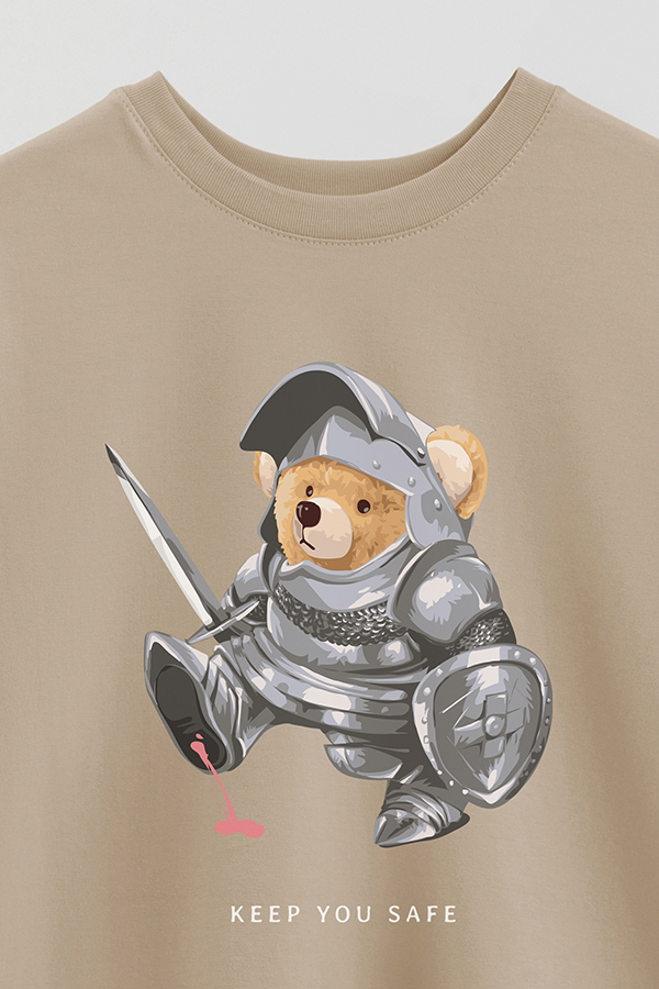 REMERA OVER ESTAMPADA UNISEX TEDDY KEEP YOU SAFE