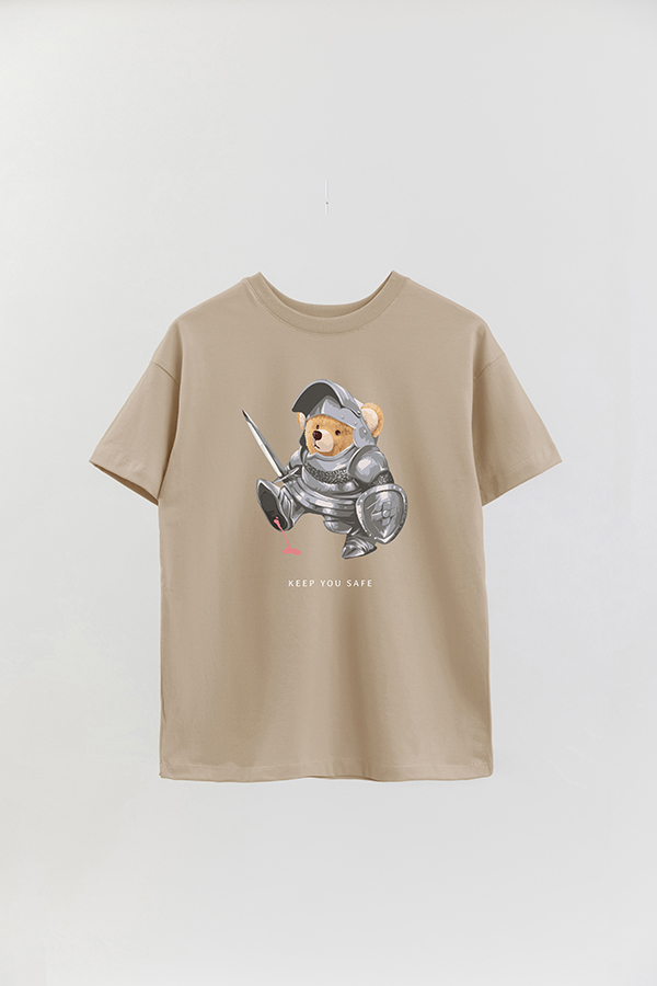 REMERA OVER ESTAMPADA UNISEX TEDDY KEEP YOU SAFE