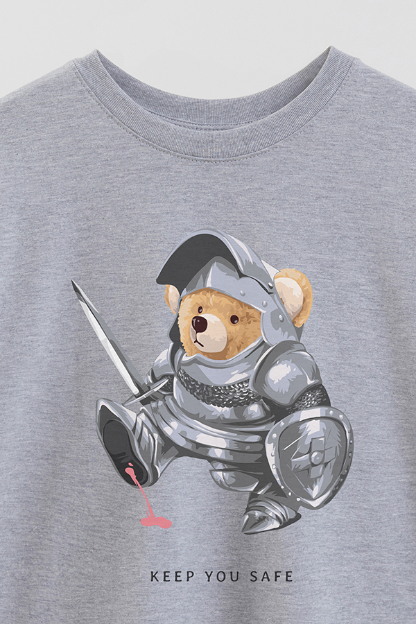 REMERA OVER ESTAMPADA UNISEX TEDDY KEEP YOU SAFE