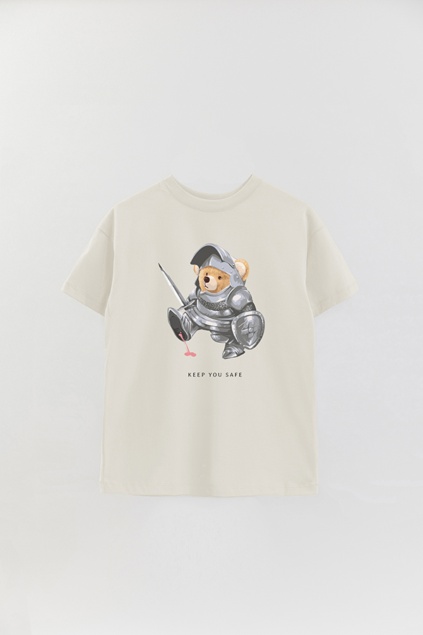 REMERA OVER ESTAMPADA UNISEX TEDDY KEEP YOU SAFE