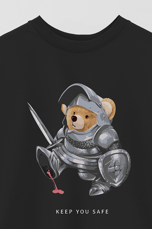 REMERA OVER ESTAMPADA UNISEX TEDDY KEEP YOU SAFE