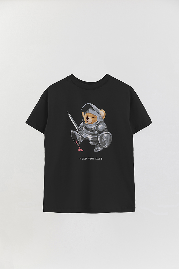 REMERA OVER ESTAMPADA UNISEX TEDDY KEEP YOU SAFE