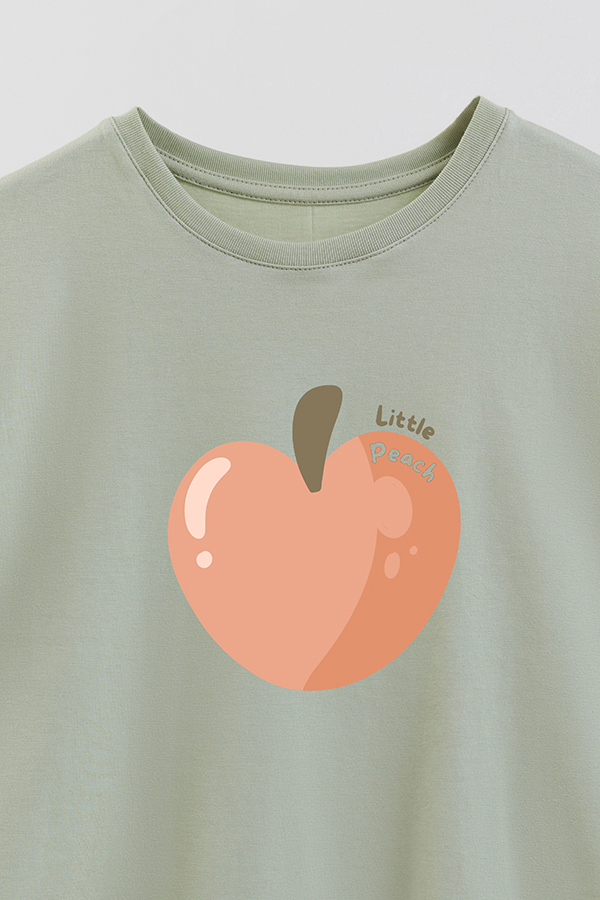 REMERA GIRL OVER FRUIT LITTLE PEACH