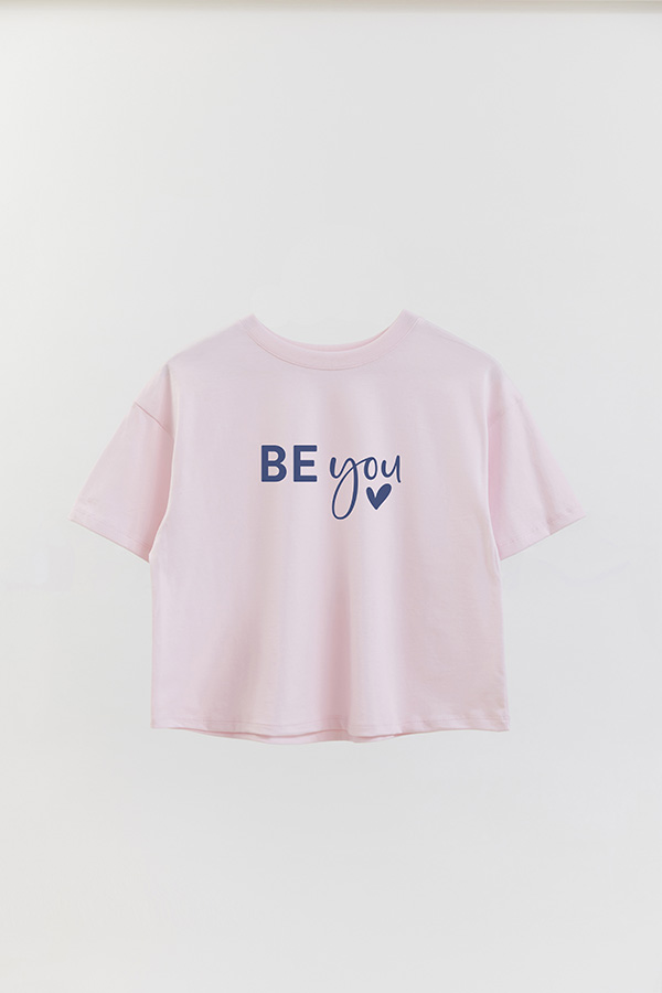 REMERA CROP ESTAMPADA BL BE YOU
