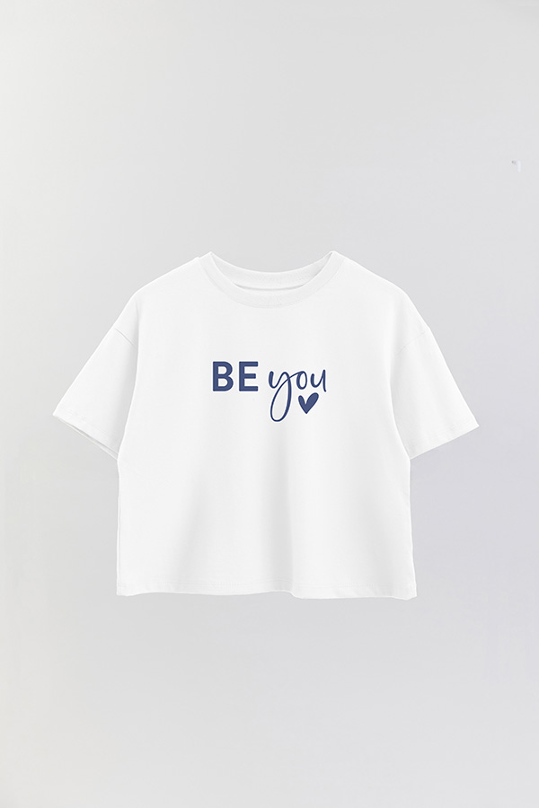 REMERA CROP ESTAMPADA BL BE YOU