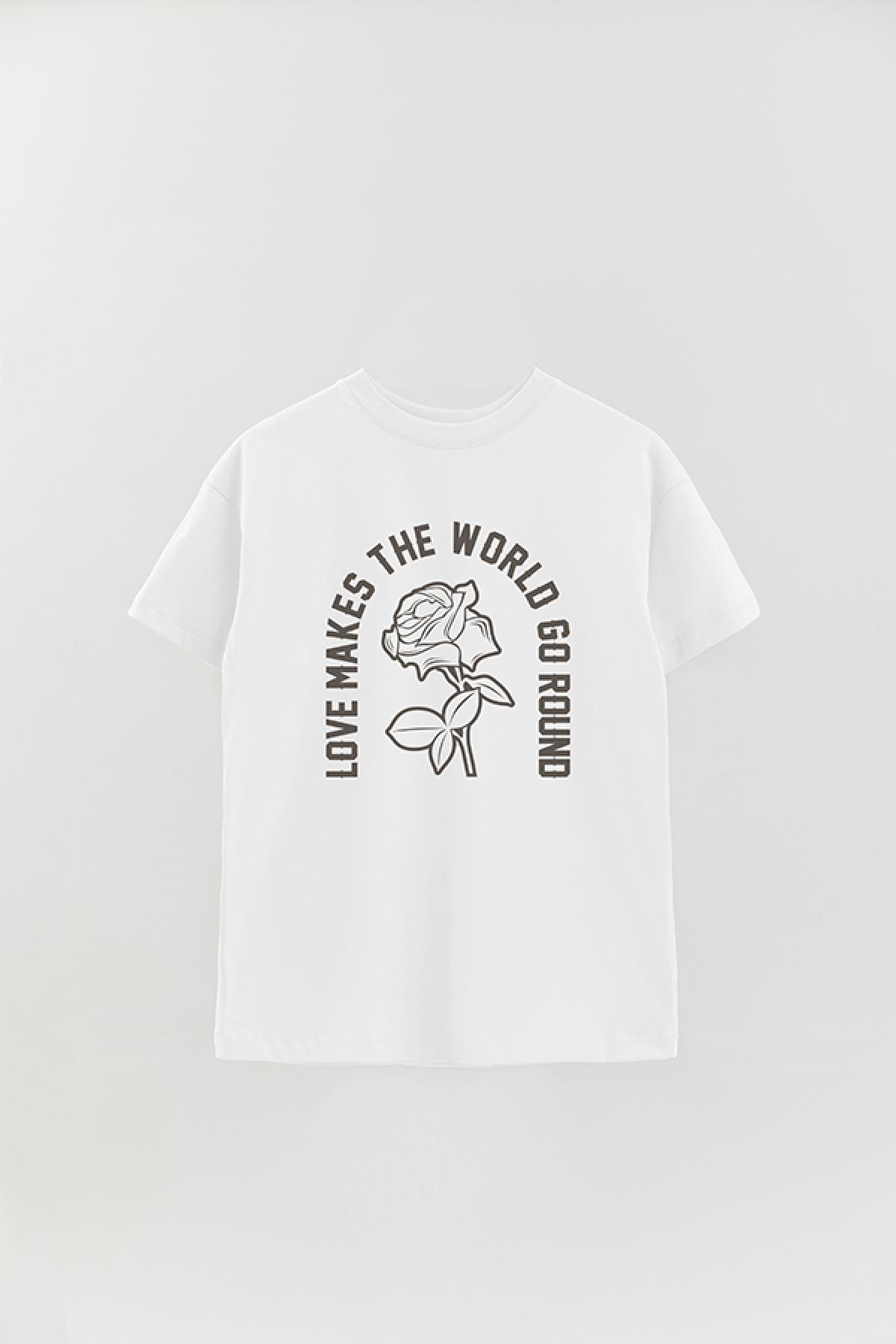 REMERA OVER ESTAMPADA GR LOVE MAKES THE WORLD GO ROUND