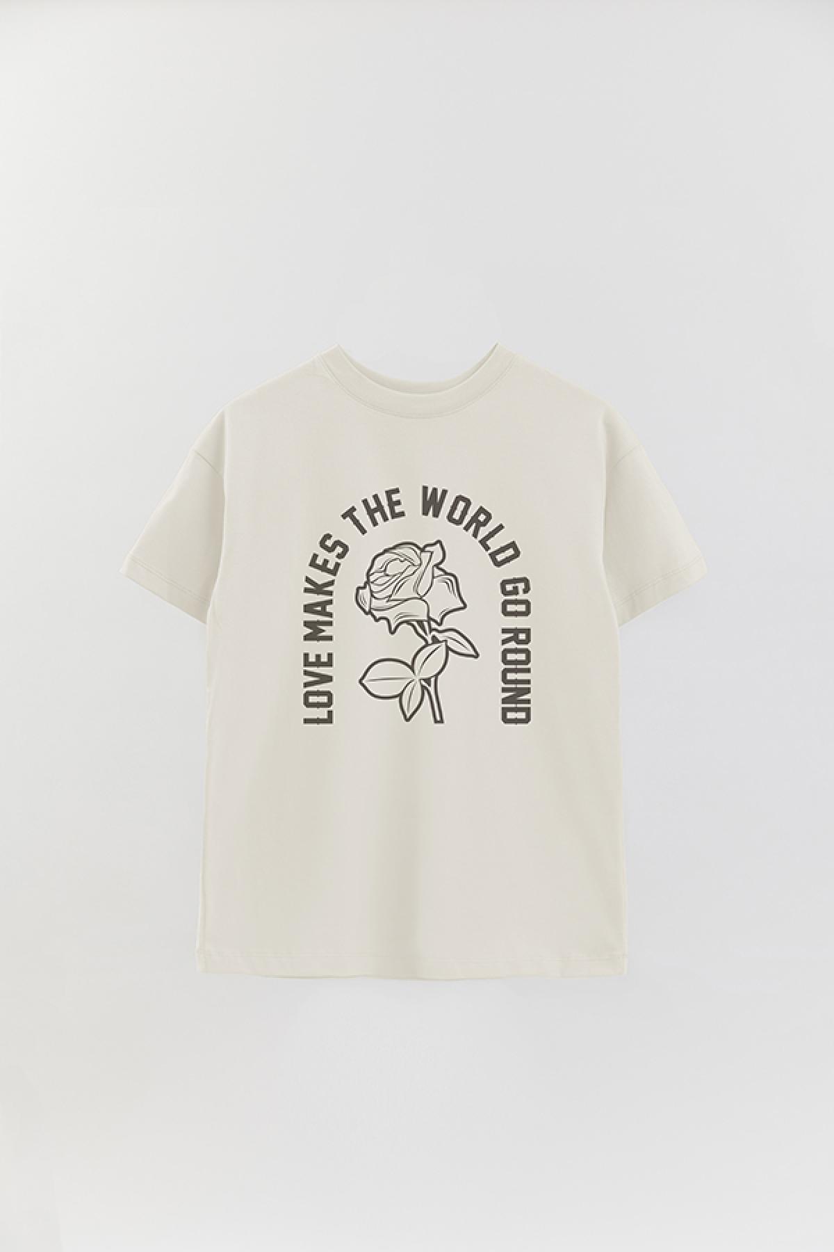 REMERA OVER ESTAMPADA GR LOVE MAKES THE WORLD GO ROUND