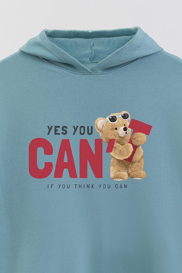 HOODIE RUSTICO BOY TEDDY YES YOU CAN