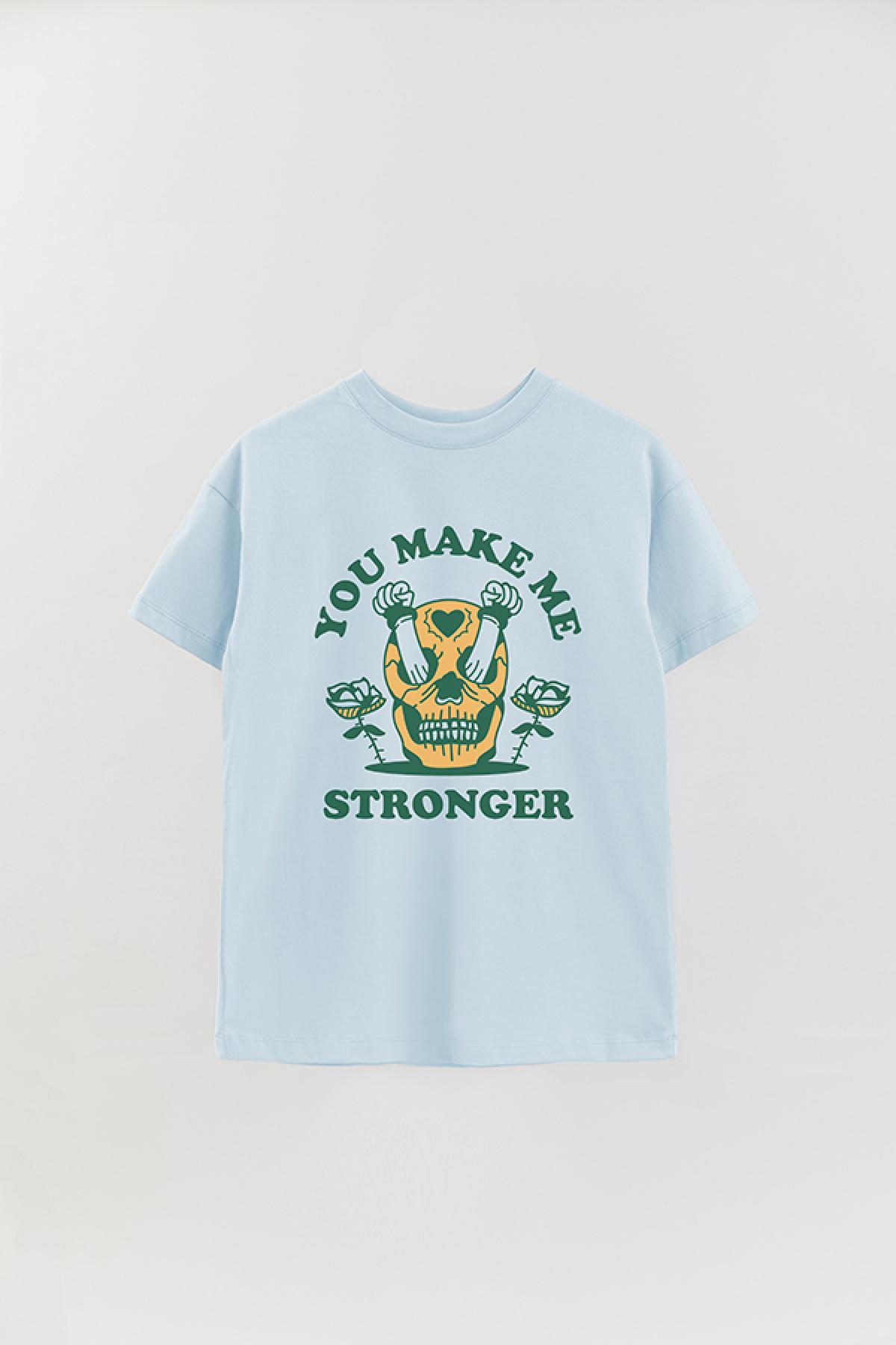 REMERA OVER ESTAMPADA GR YOU MAKE ME STRONGER