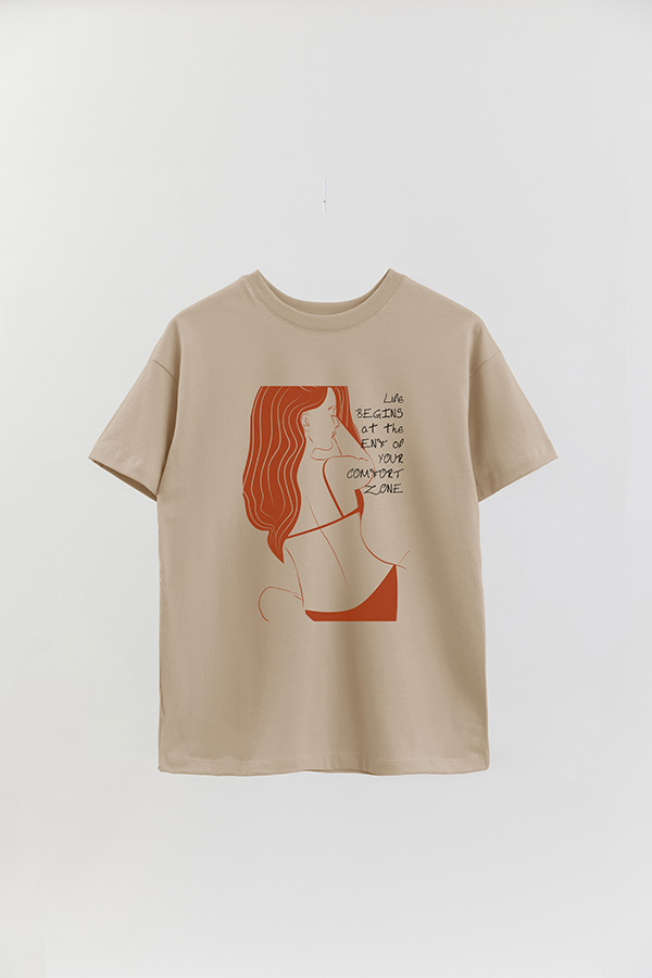 REMERA OVER ESTAMPADA LIFE BEGINS