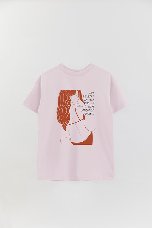 REMERA OVER ESTAMPADA LIFE BEGINS