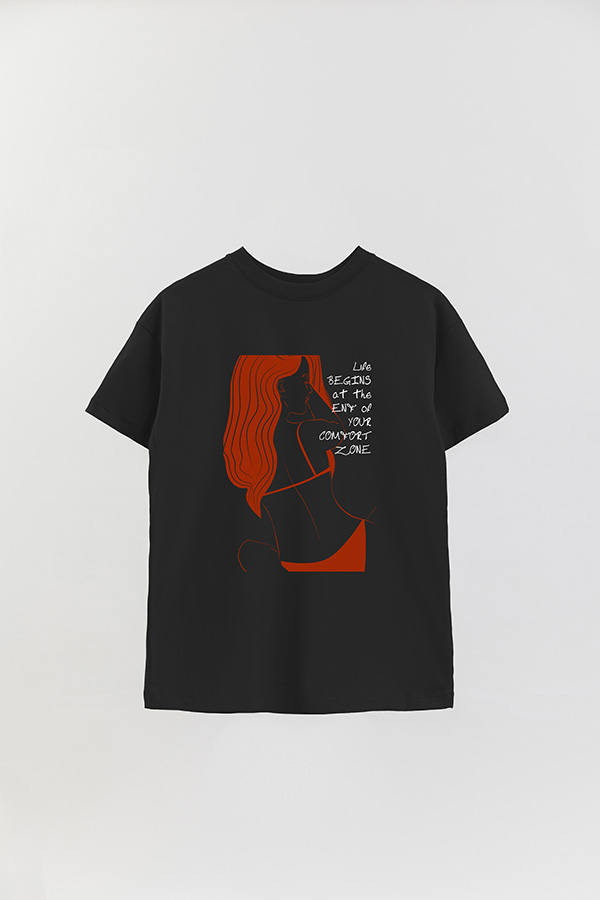 REMERA OVER ESTAMPADA LIFE BEGINS