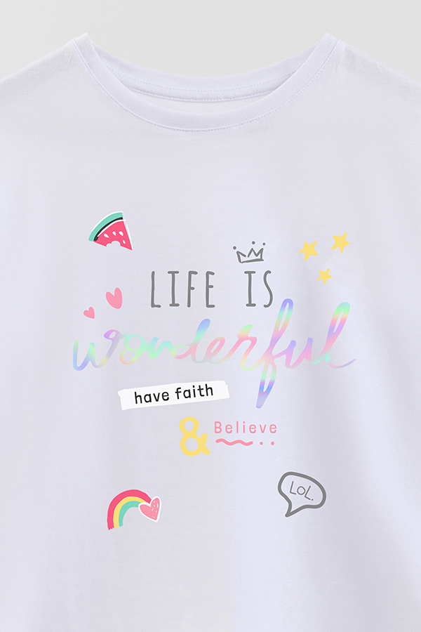 REMERA GIRL OVER LIFE IS WONDERFUL