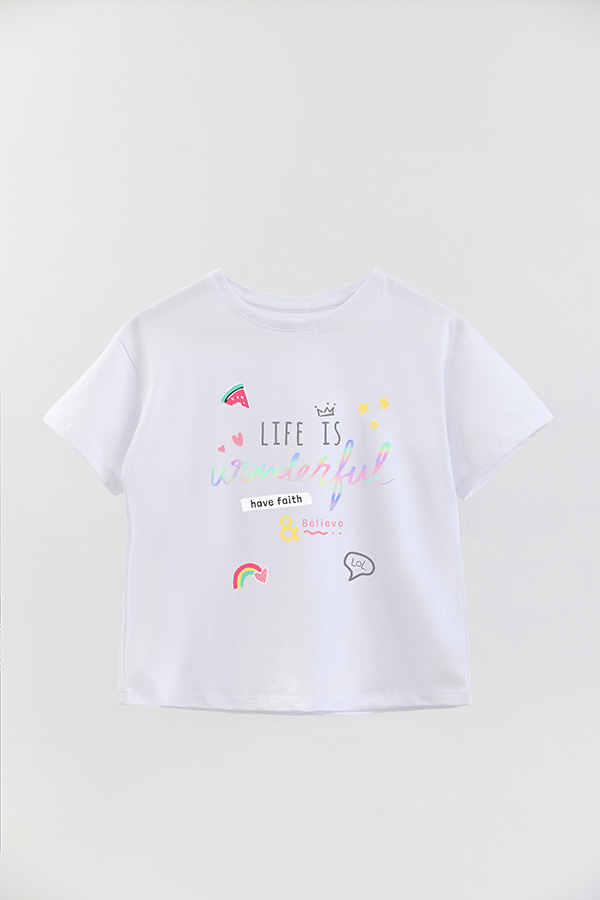 REMERA GIRL OVER LIFE IS WONDERFUL