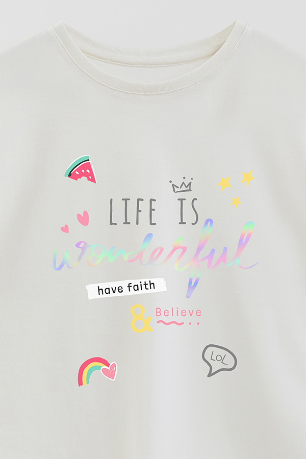 REMERA GIRL OVER LIFE IS WONDERFUL