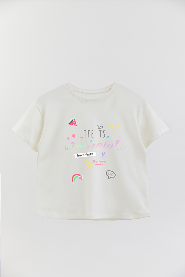 REMERA GIRL OVER LIFE IS WONDERFUL