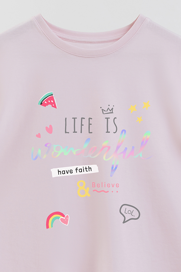 REMERA GIRL OVER LIFE IS WONDERFUL