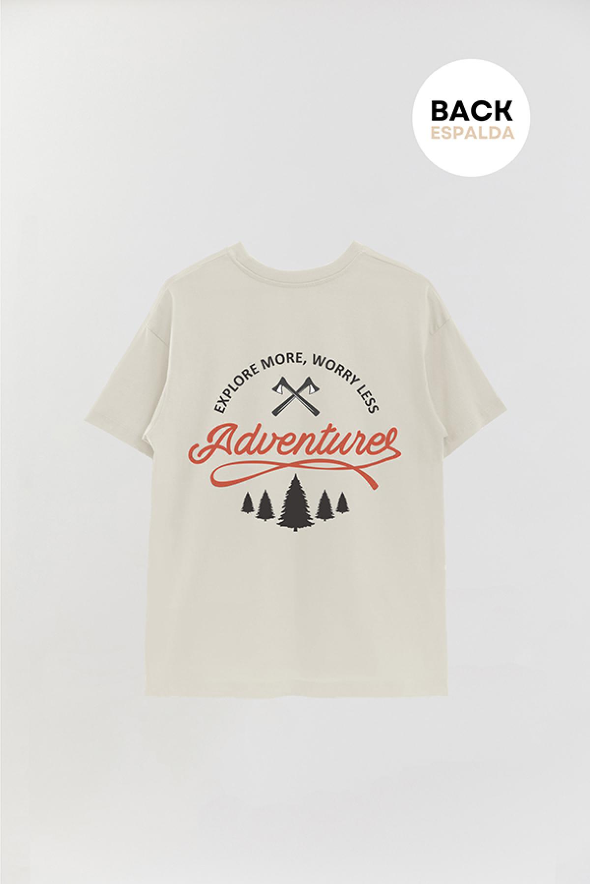 REMERA OVER ESTAMPADA ADV EXPLORE MORE WORRY LESS