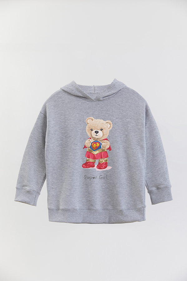 HOODIE RUSTICO KID TEDDY SUPER GIRL