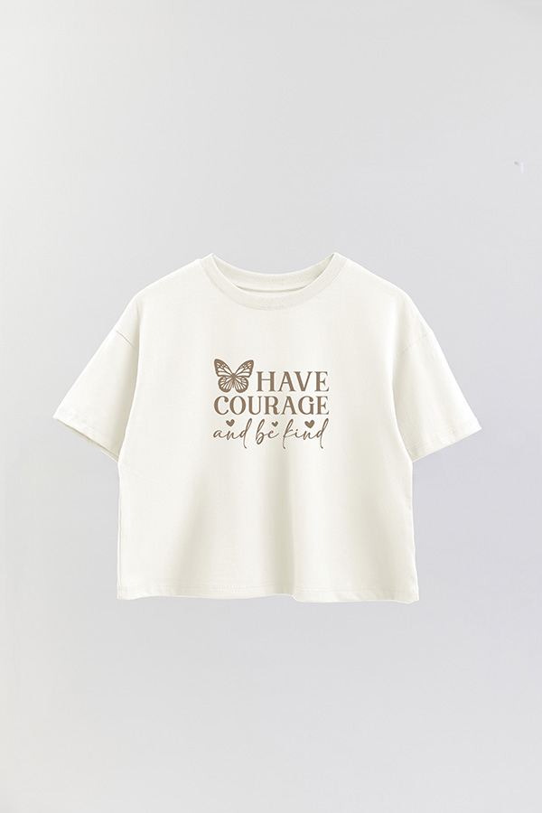 REMERA CROP ESTAMPADA PNK HAVE COURAGE