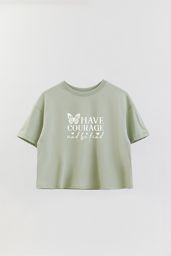 REMERA CROP ESTAMPADA PNK HAVE COURAGE