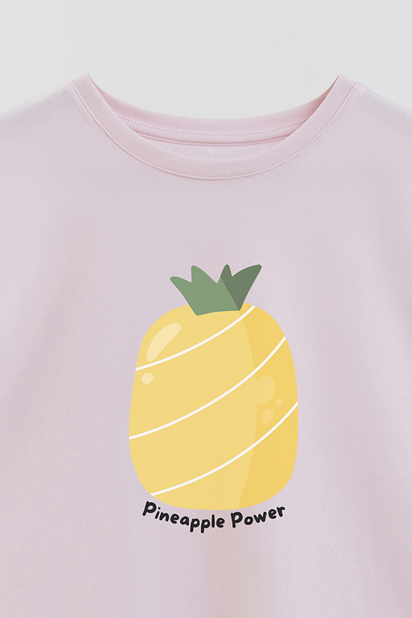 REMERA GIRL OVER FRUITS PINAPPLE POWER