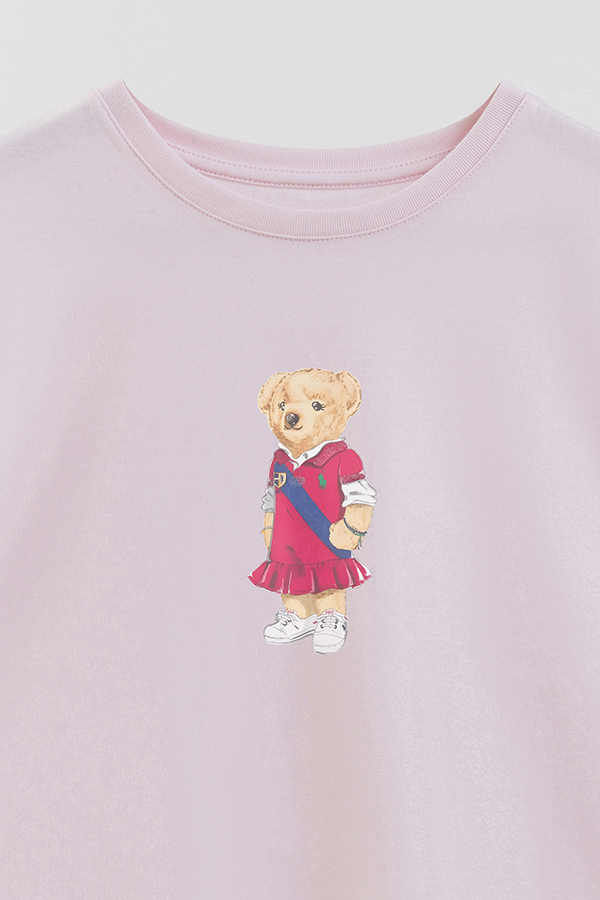 REMERA GB OVERSIZE PINK DRESS BEAR