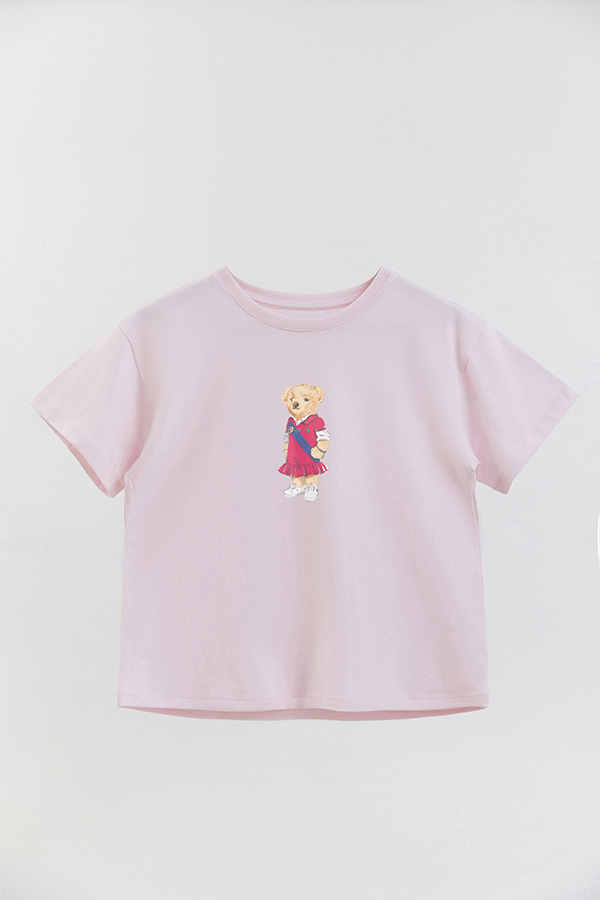 REMERA GB OVERSIZE PINK DRESS BEAR