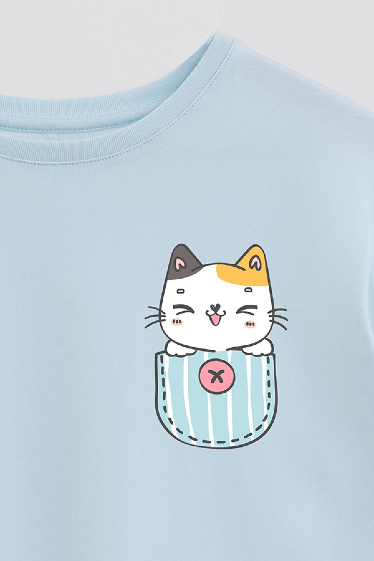 REMERA GIRL OVER CAT POCKET 1