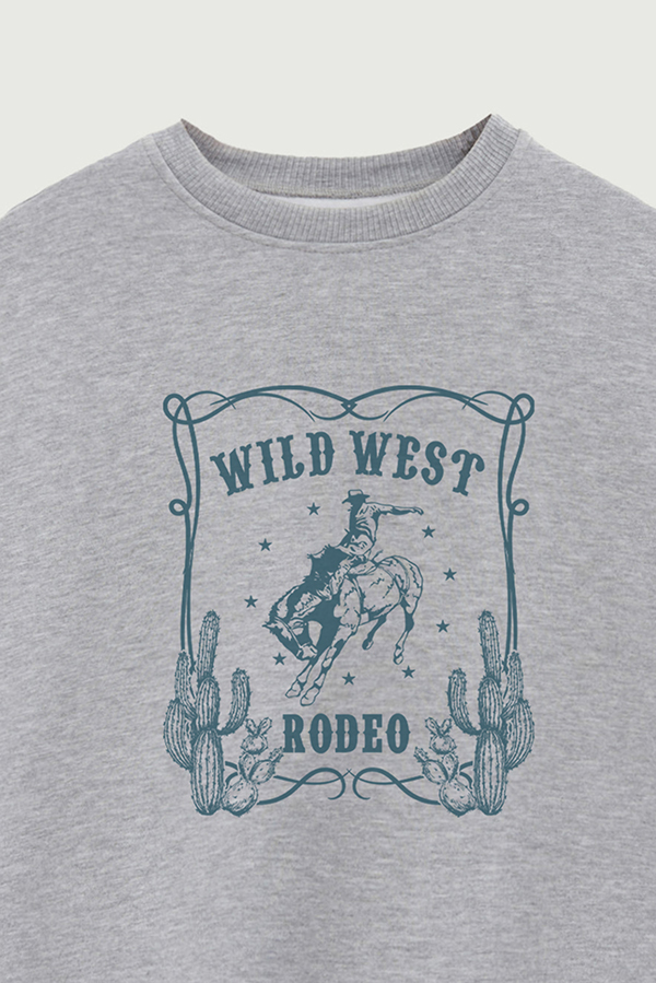 BUZO CREWNECK ESTAMPADO TEXAN WILD WEST RODEO