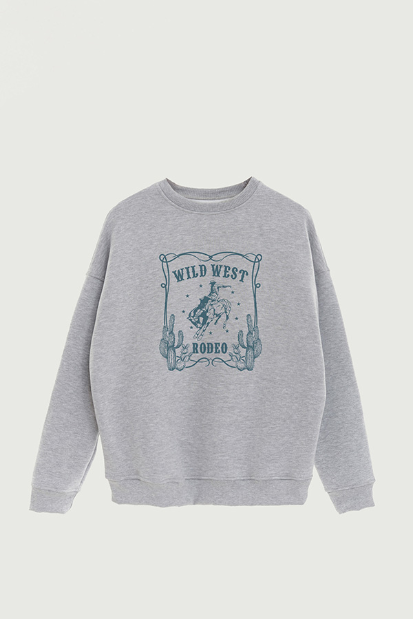 BUZO CREWNECK ESTAMPADO TEXAN WILD WEST RODEO