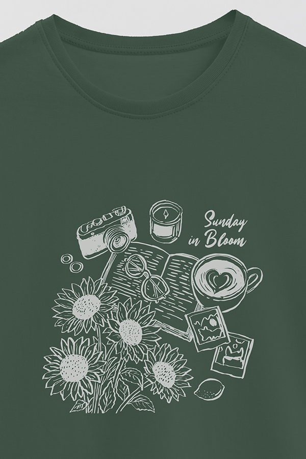 REMERA BASICA ESTAMPADA HD SUNDAY IN BLOOM