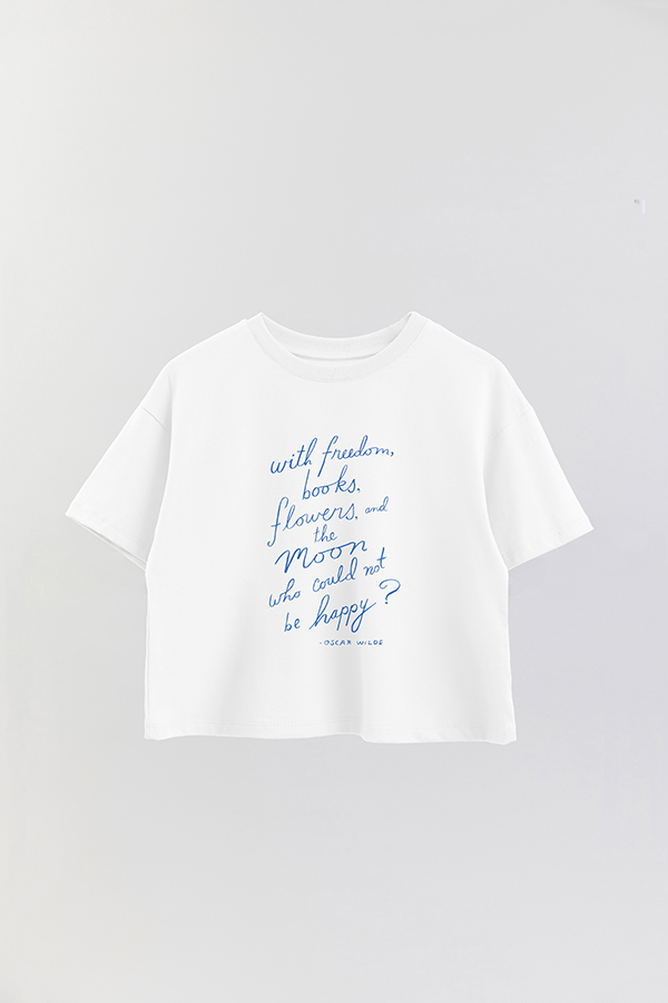 REMERA CROP ESTAMPADA PINK OSCAR WILDE