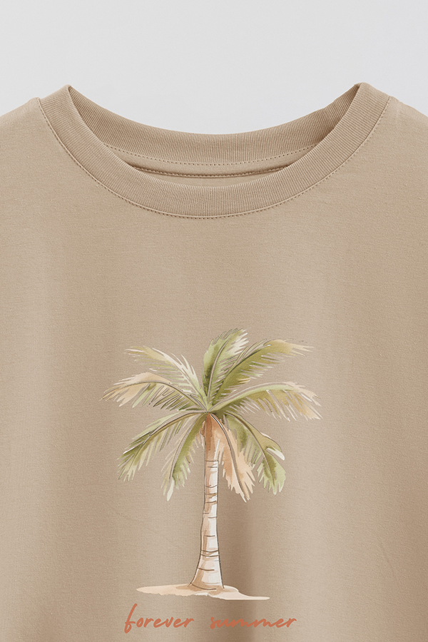 REMERA CROP ESTAMPADA COASTAL FOREVER SUMMER