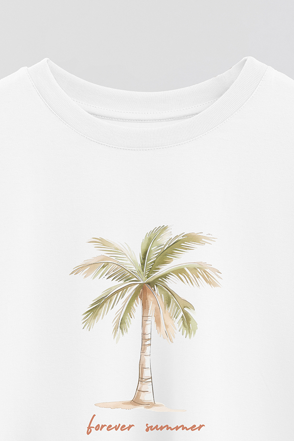 REMERA CROP ESTAMPADA COASTAL FOREVER SUMMER