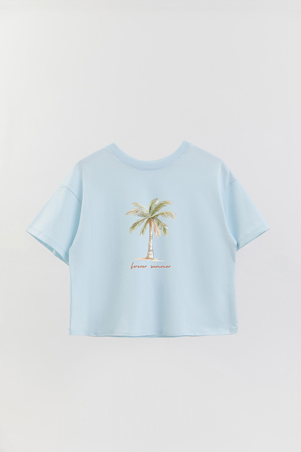 REMERA CROP ESTAMPADA COASTAL FOREVER SUMMER