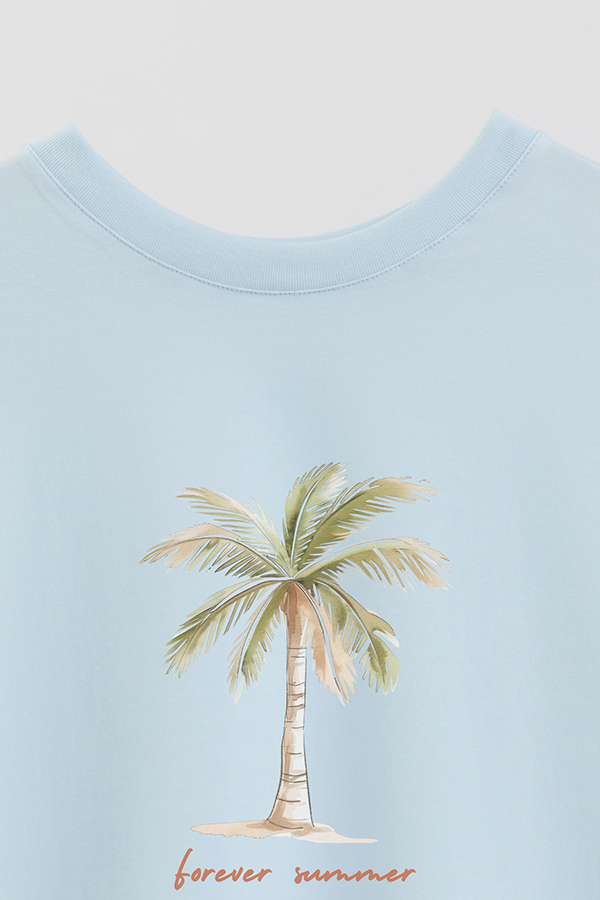 REMERA CROP ESTAMPADA COASTAL FOREVER SUMMER