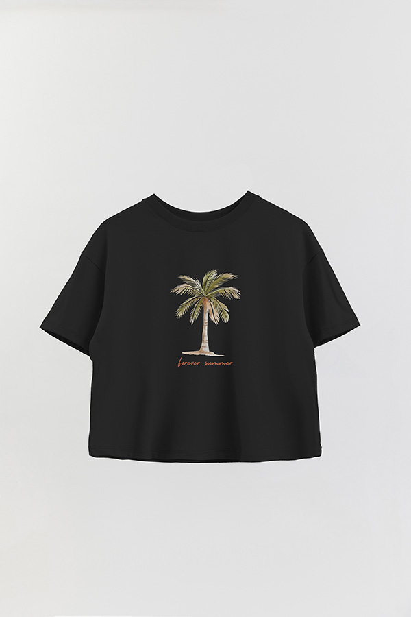 REMERA CROP ESTAMPADA COASTAL FOREVER SUMMER
