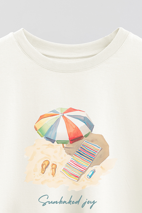 REMERA CROP ESTAMPADA COASTAL SUNBAKED JOY