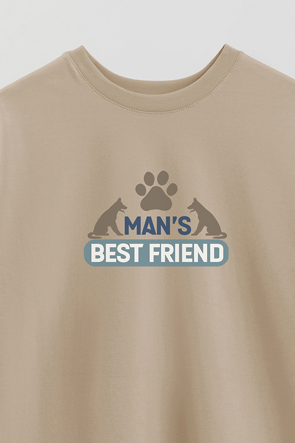 REMERA OVER ESTAMPADA DOG MAN'S BEST FRIEND